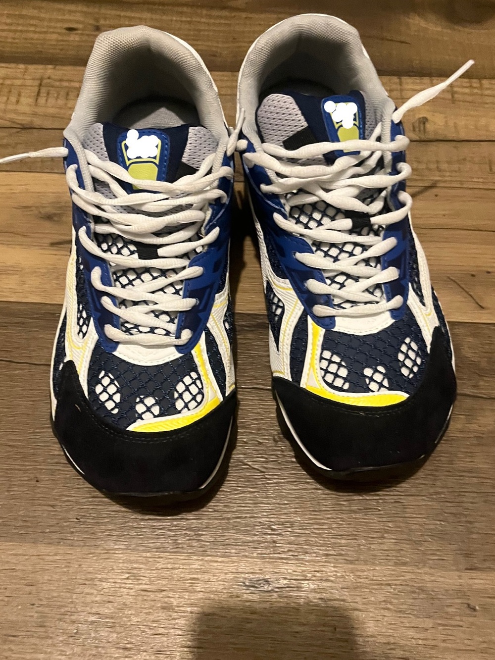 Men's Athletic Sneakers in Blue, White & Yellow - Casual Running Shoes